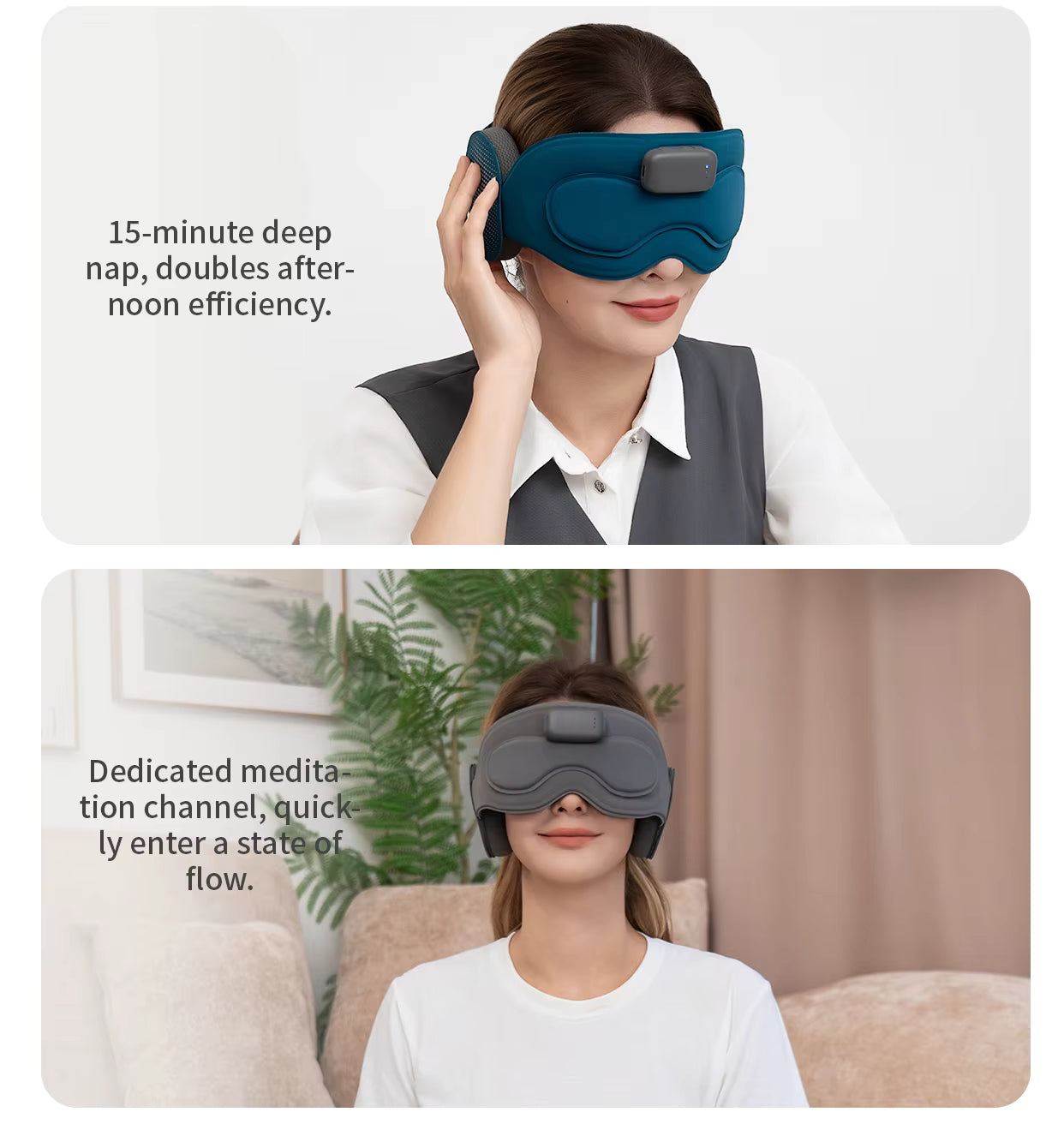 Grey Intelligent Sleep Mask with AI Technology, Eye Massage and Heat Regulation - TeaseFashion