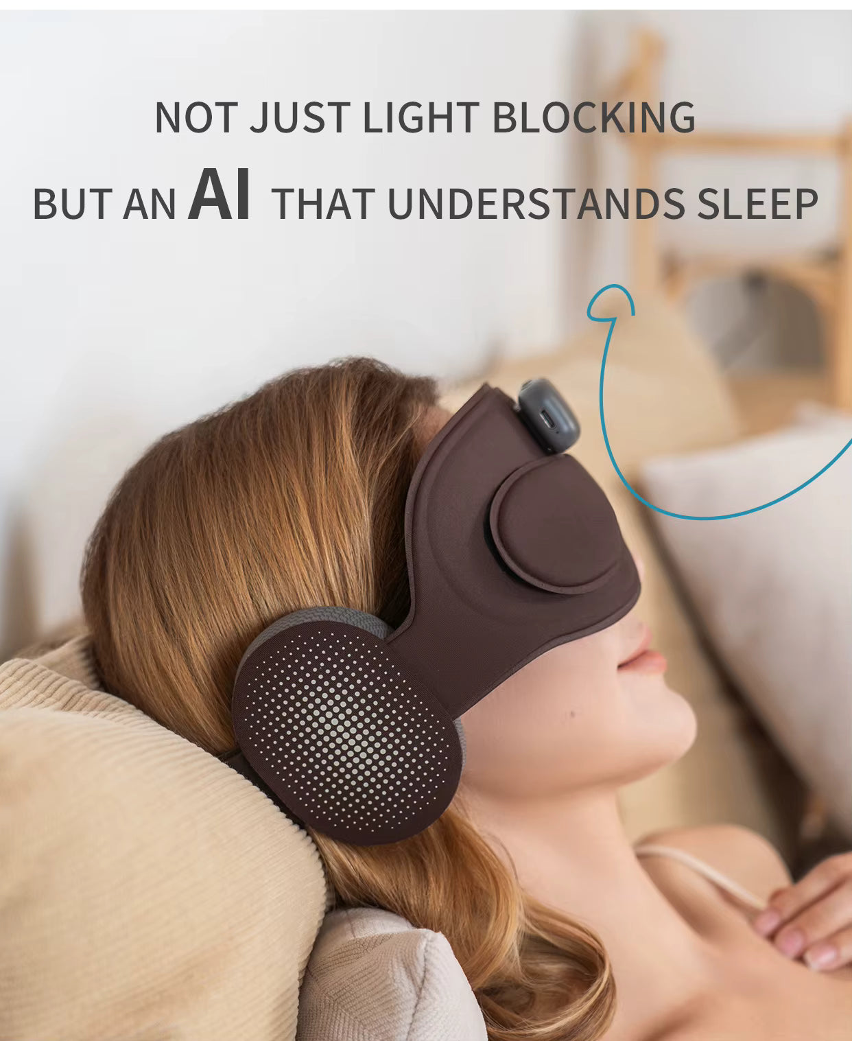 Grey Intelligent Sleep Mask with AI Technology, Eye Massage and Heat Regulation - TeaseFashion