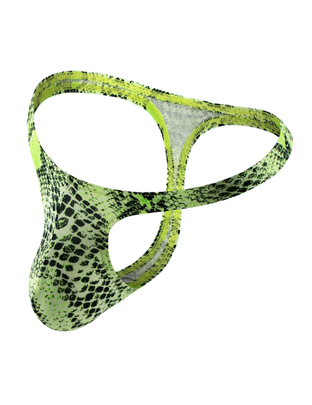 Green Snakeskin Pattern Sexy Men's Thong