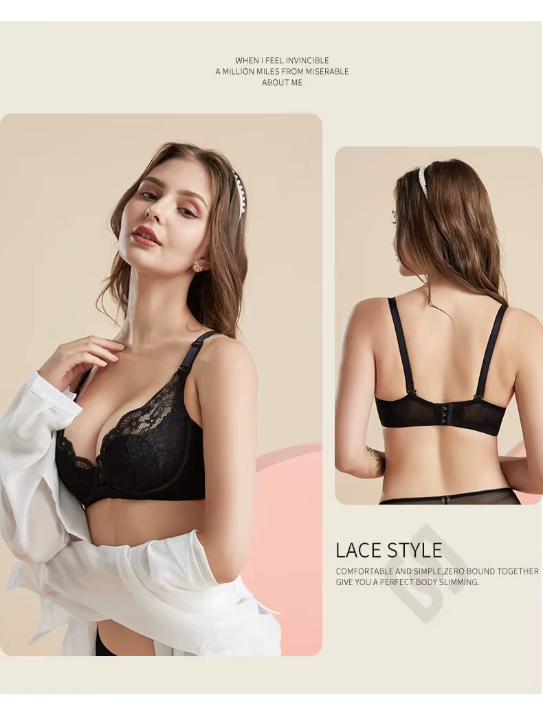 Black Seamless Mesh Lace Bras for Women Thin Soft Silk Bra - TeaseFashion