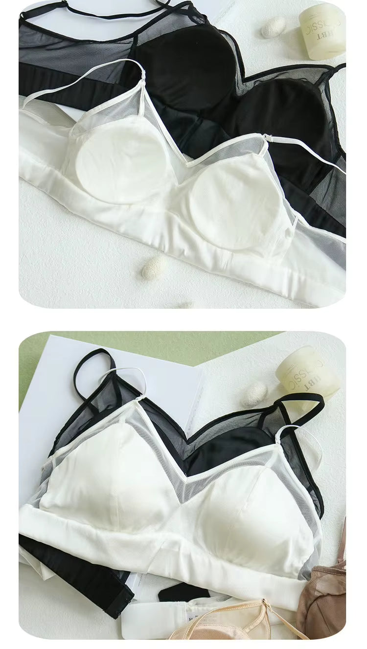 Black Silk Lingerie Bra - TeaseFashion