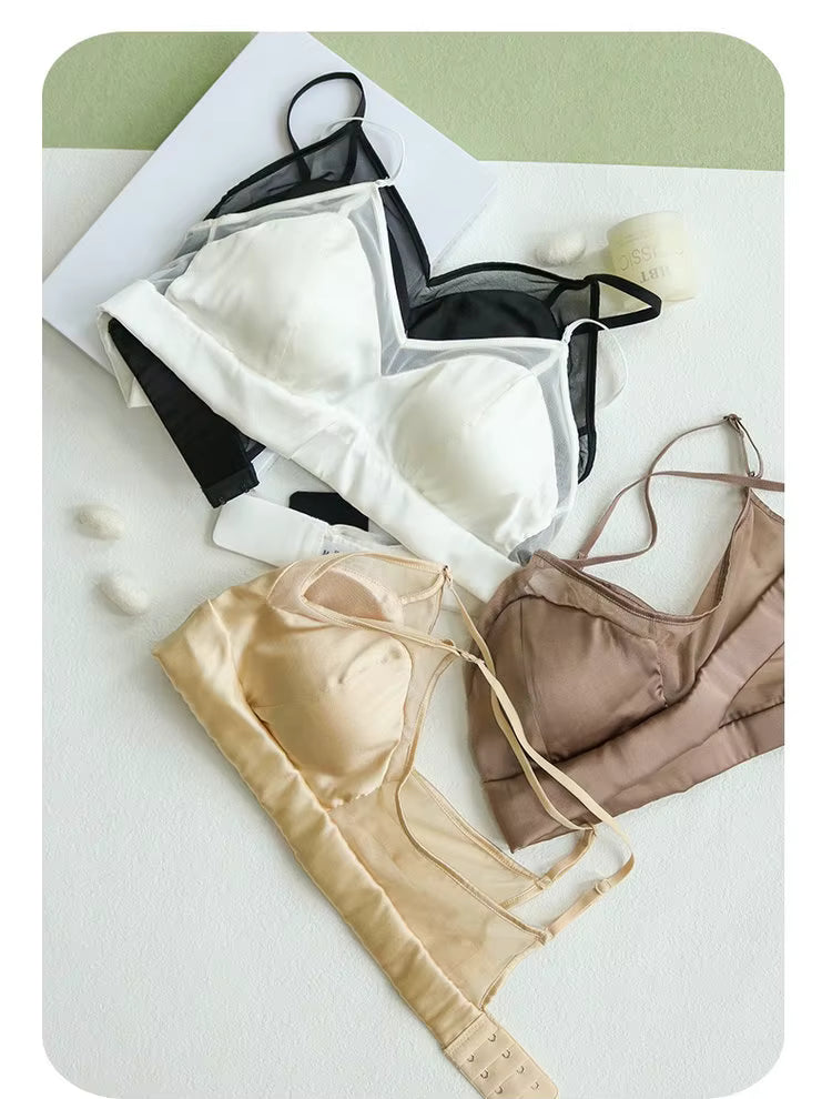 Black Silk Lingerie Bra - TeaseFashion