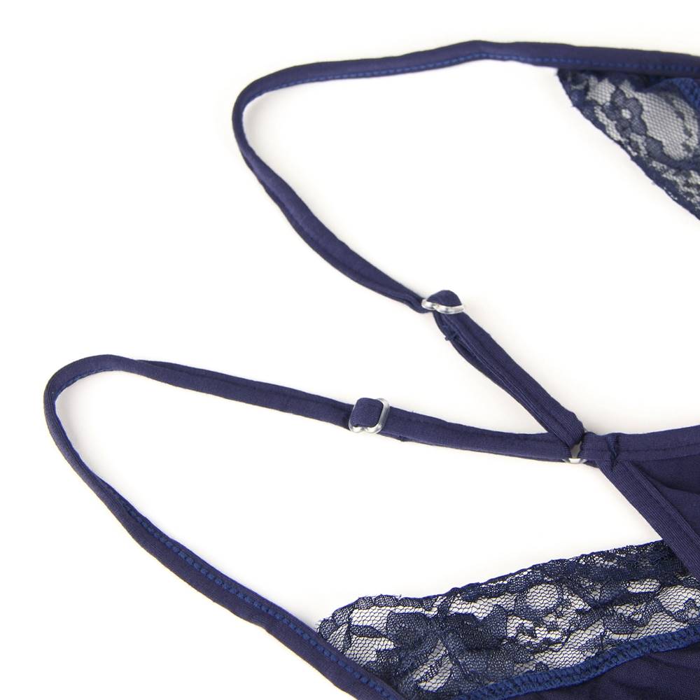 Stretchy Nightdress Deep V-neck Modal Sleepwear  with G String