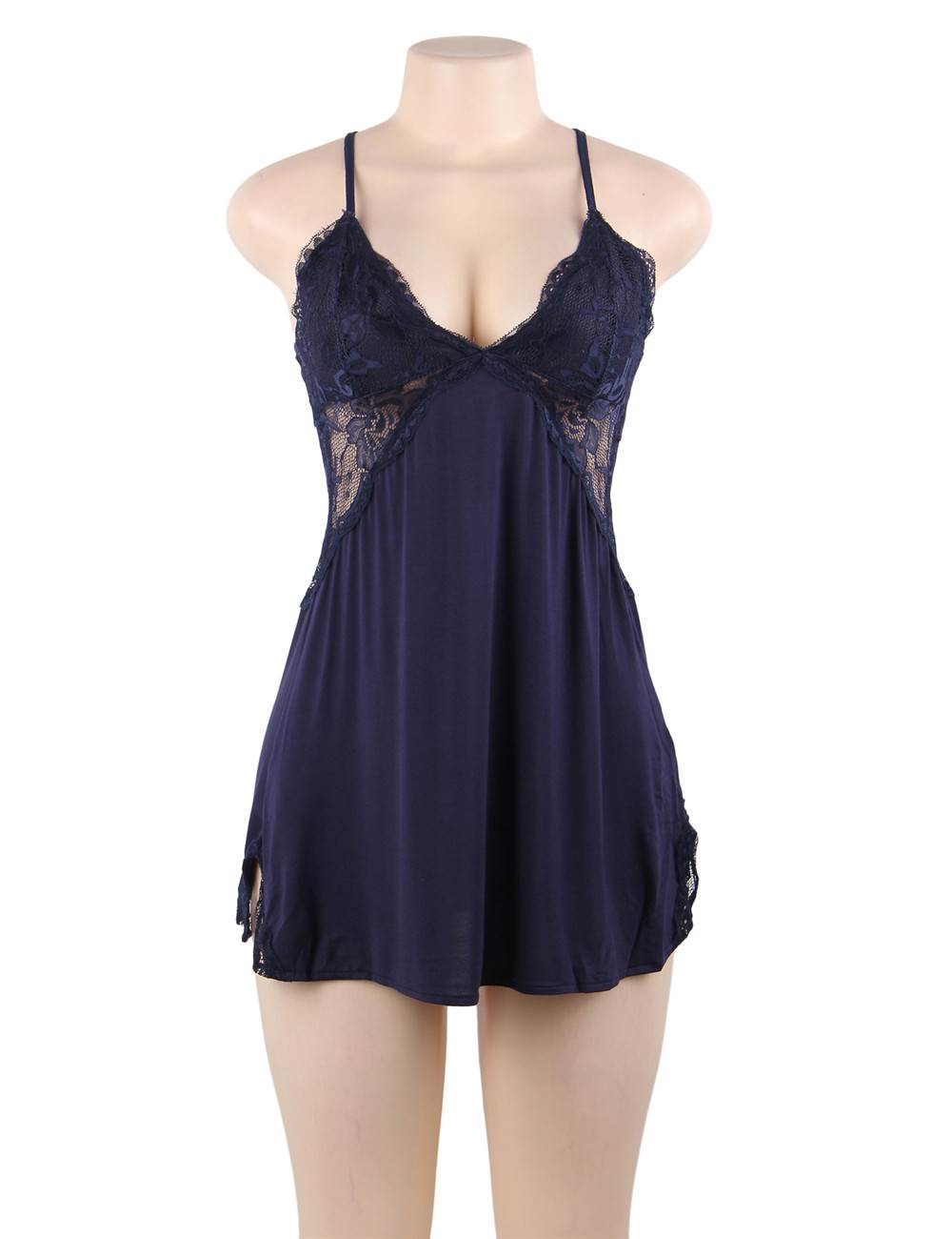 Backless Nightdress Stretchy Modal Sleepwear with G String