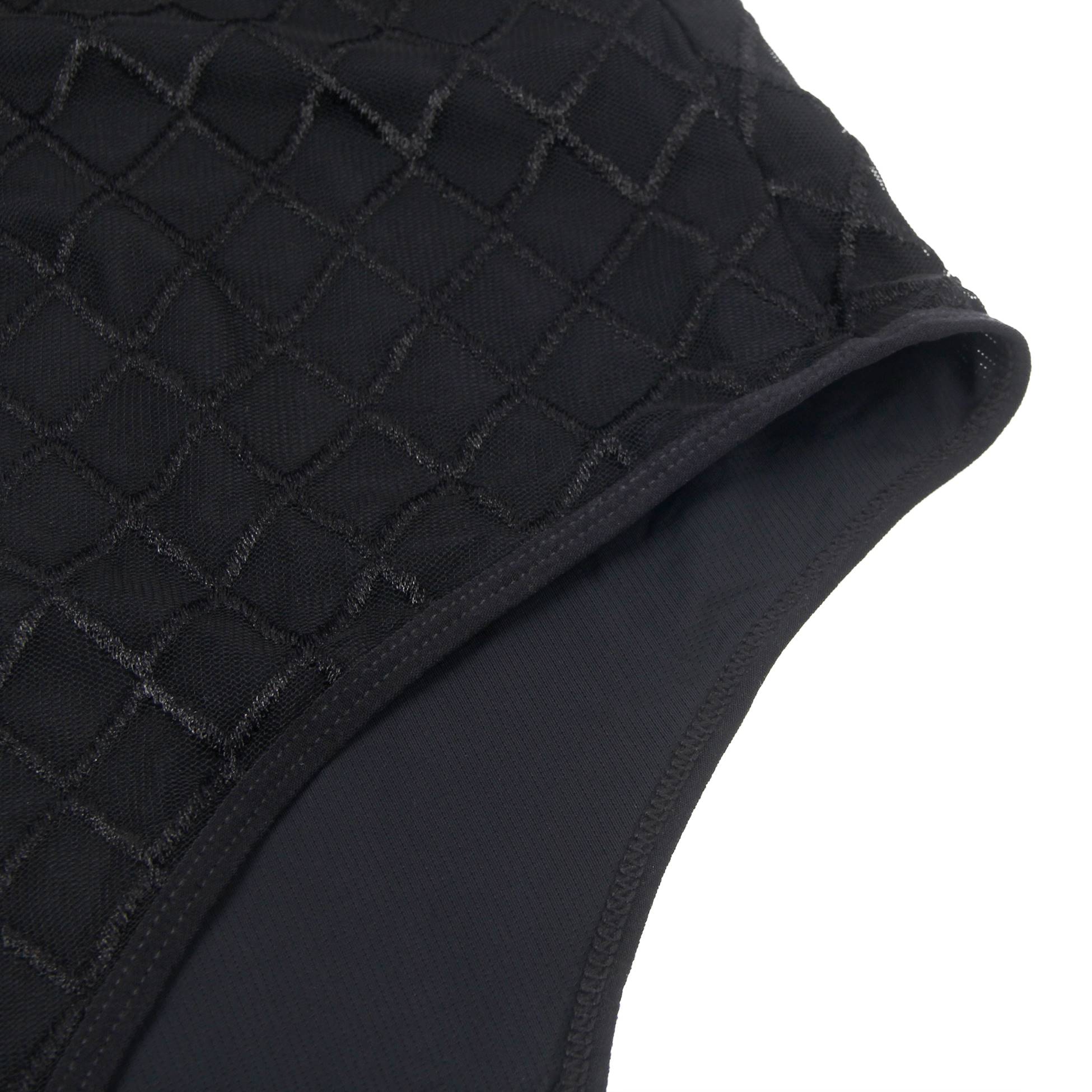 Black High Neck Mesh Minimalist Bodysuit