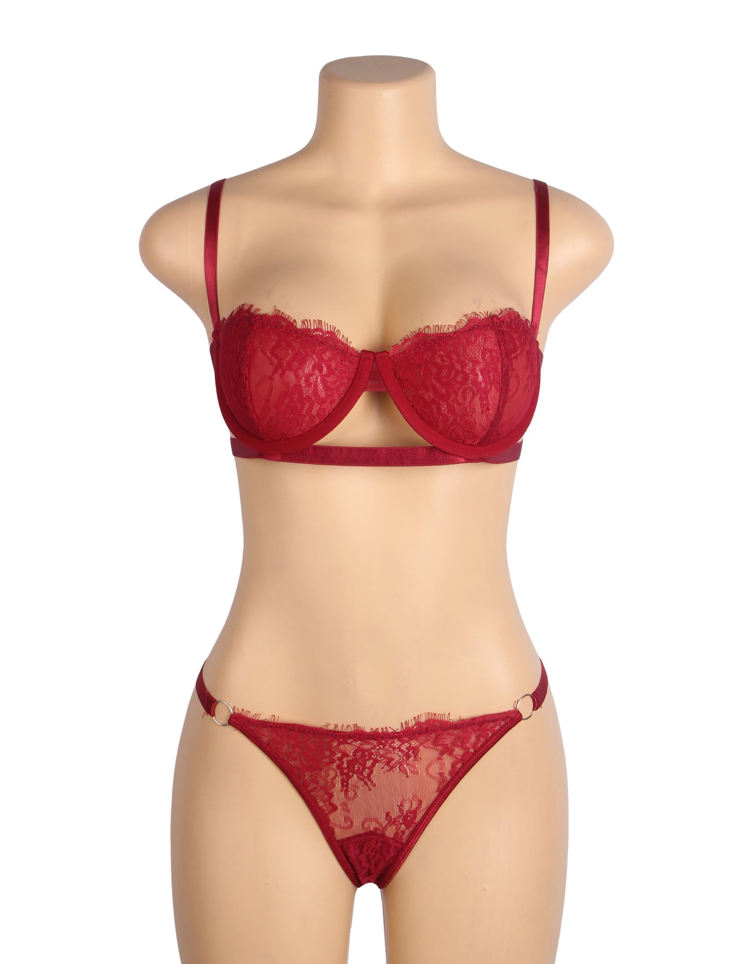 Red Sexy Lace Bra Set