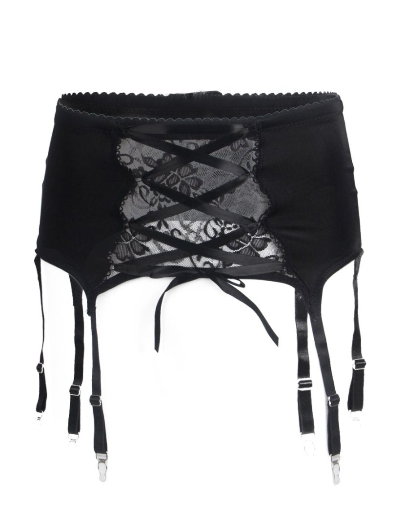 Black Swimming Cloth Lace Strap Men's Garter Panty