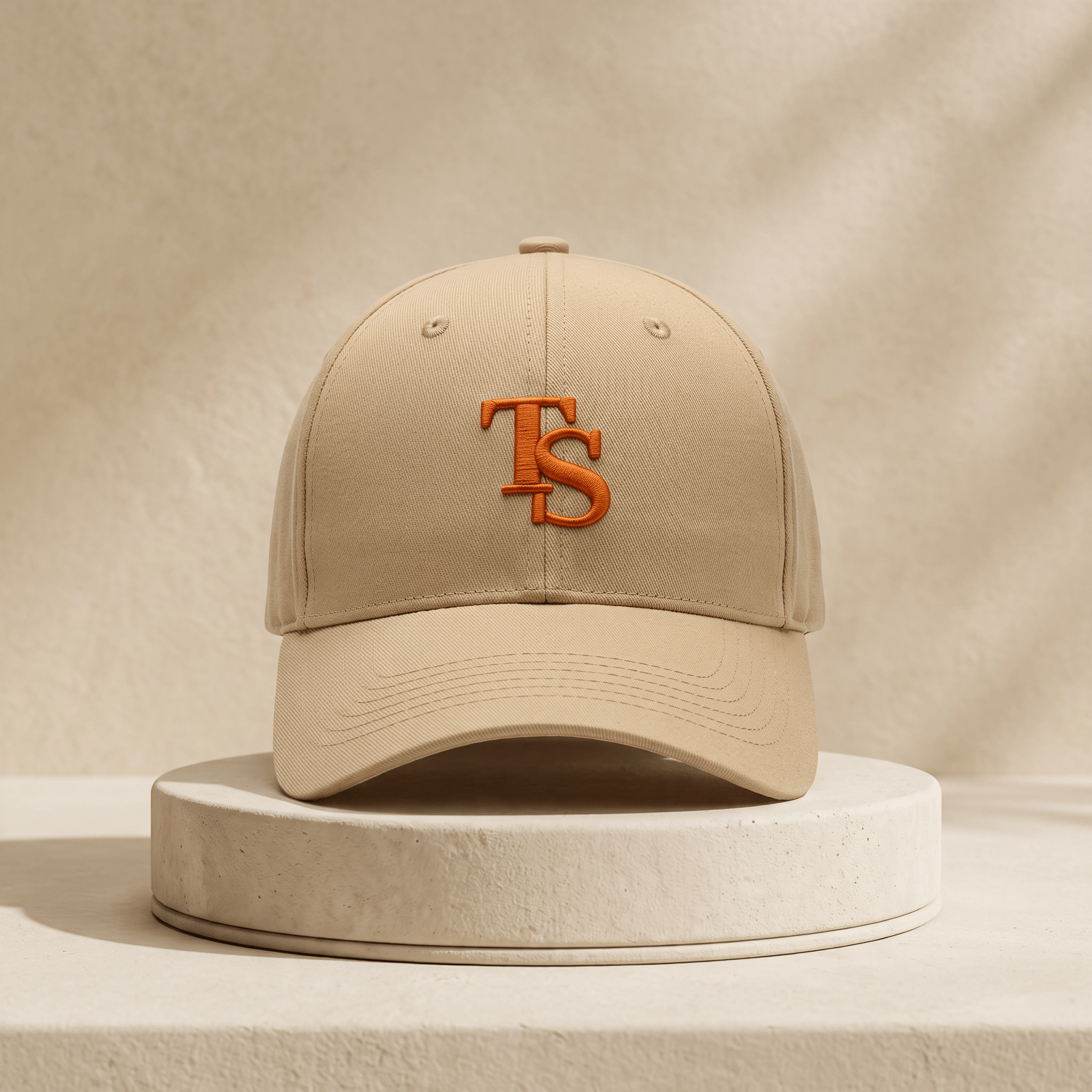 Beige TEASEFASHION Signature Cotton Twill Cap - TEASEFASHION