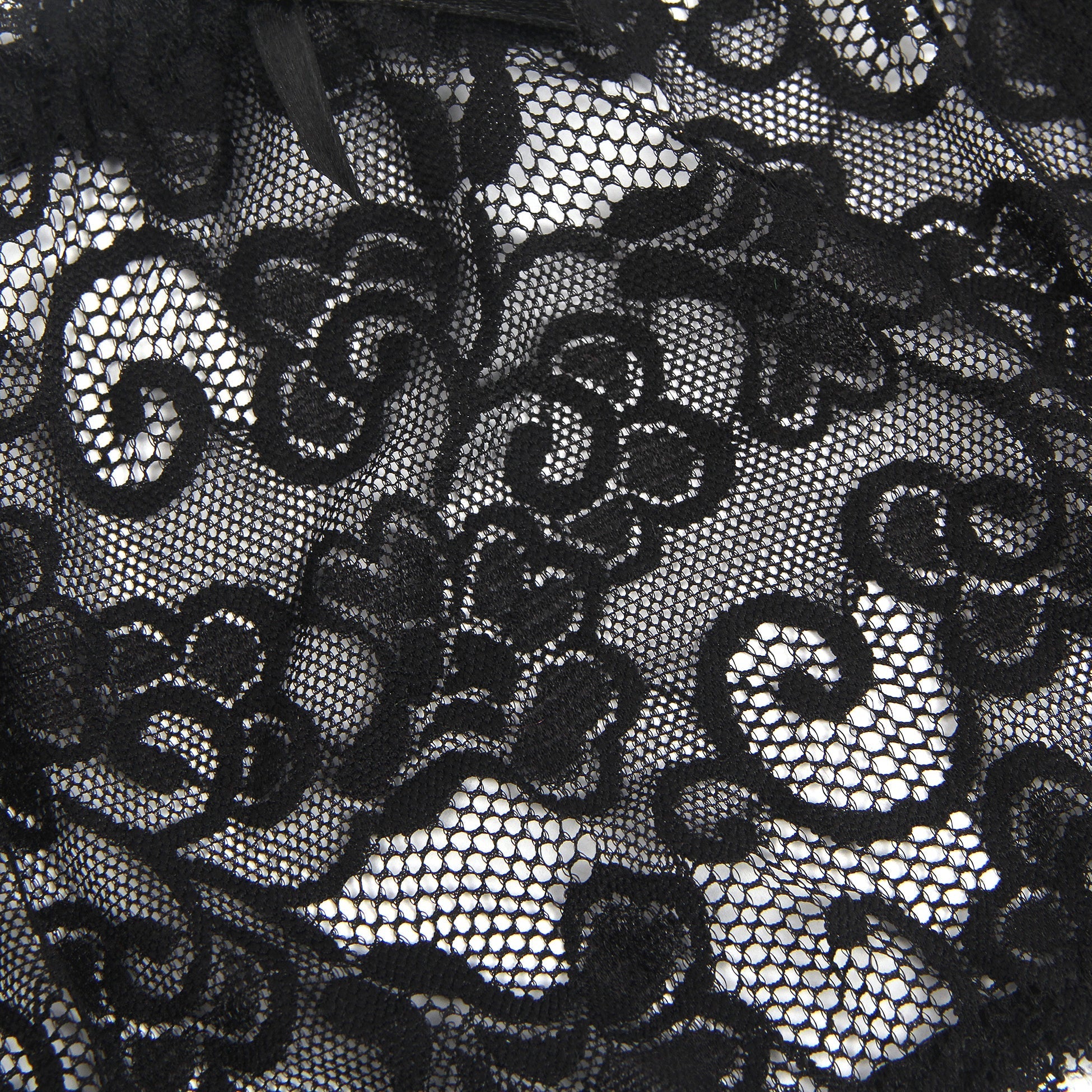 Black Lace Mesh Garter Belt with 4 Elastic Straps - TeaseFashion