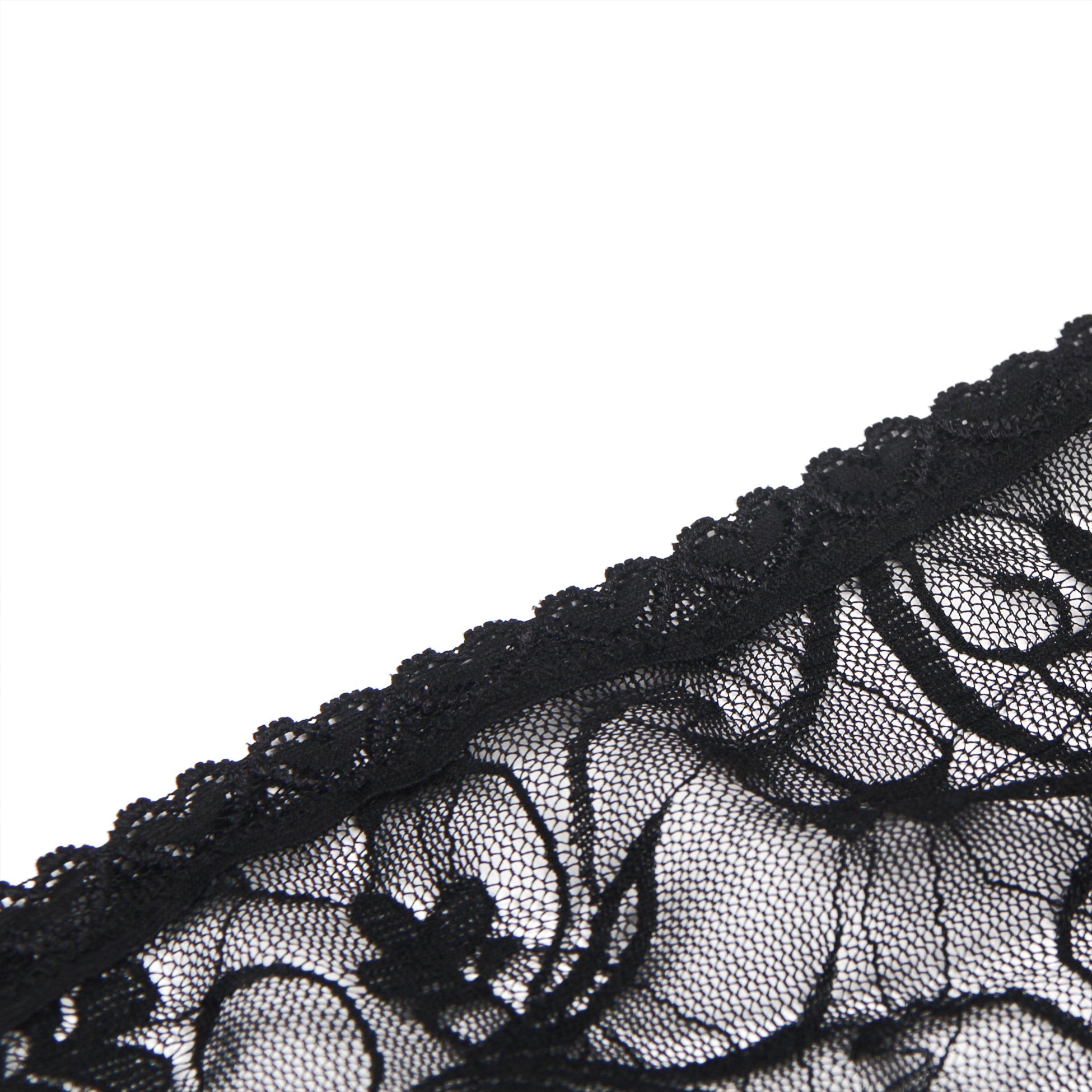 Black Lace Underwired Babydoll with Heart - Lace Side Slit & Adjustable Back Closure - TeaseFashion