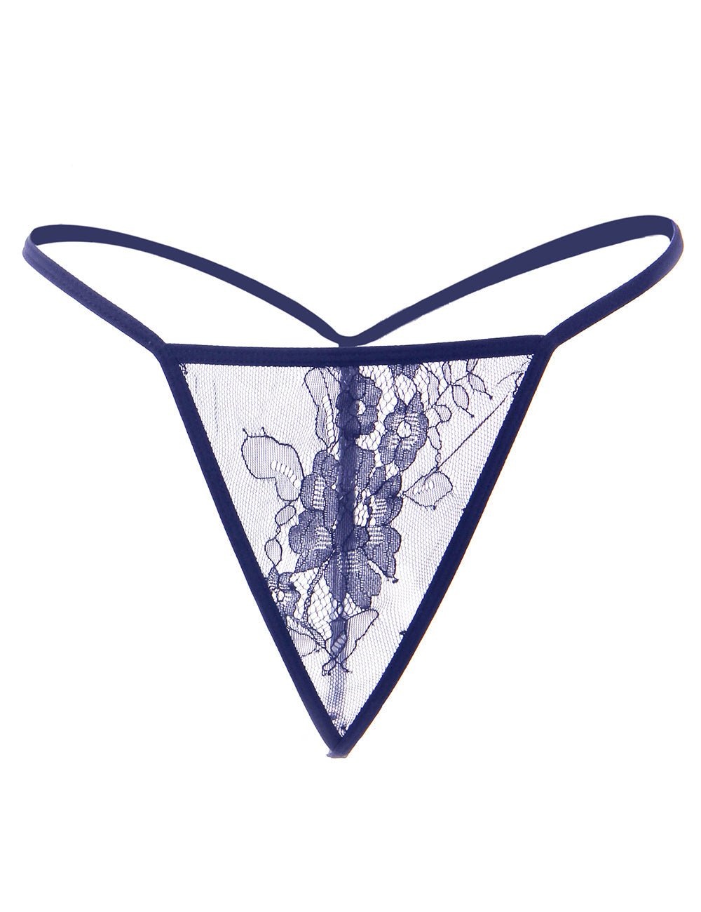 Blue Eyelash Lace Chemise – Wavy Lace Button Placket, Wide Sleeves, Faux Silk Waistband & Thong - TeaseFashion