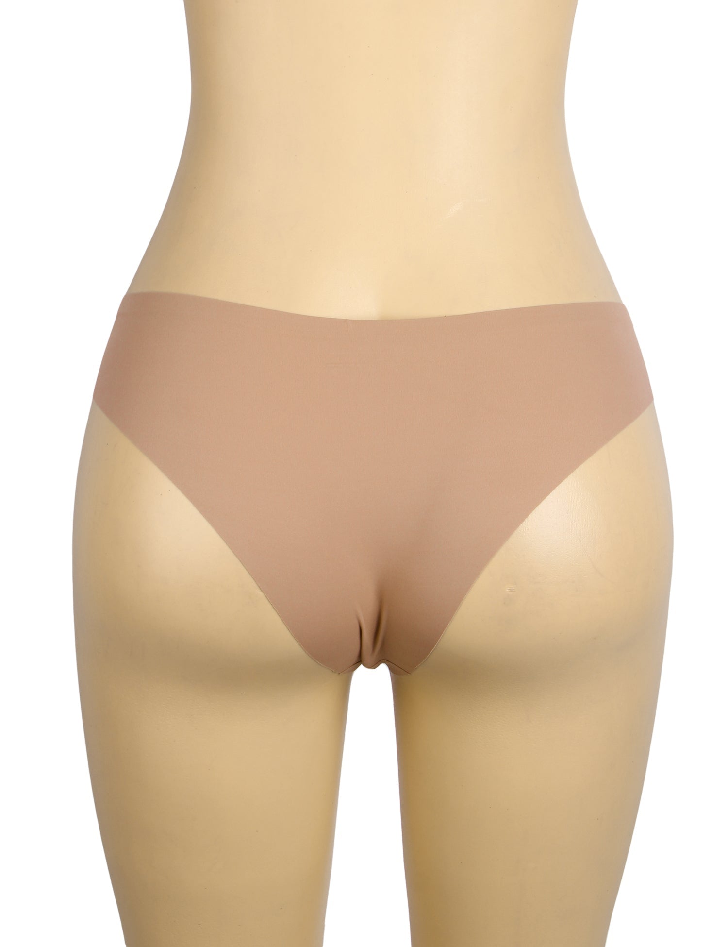 Brown Seamless Panty – Decorative Ring Waistband Detail, Nylon Swim Fabric & Trimmable Hem - TeaseFashion