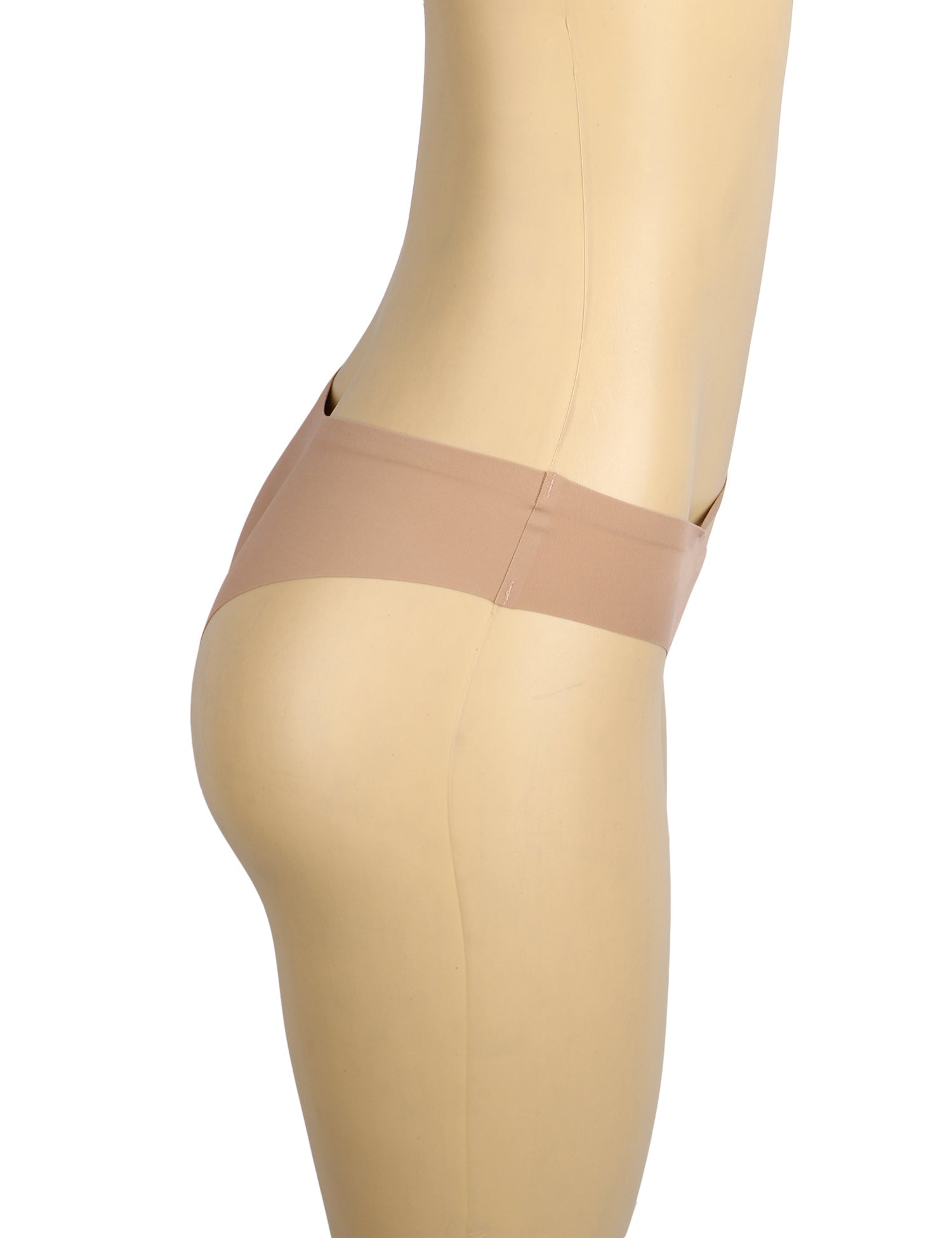 Brown Seamless Panty – Decorative Ring Waistband Detail, Nylon Swim Fabric & Trimmable Hem - TeaseFashion