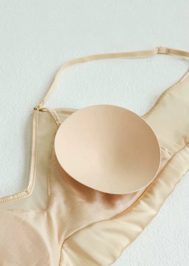 Brown Silk Lingerie Bra - TeaseFashion