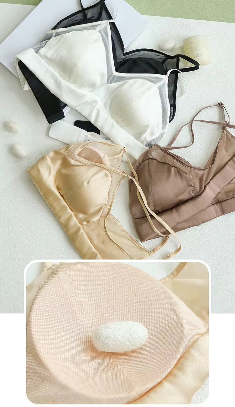 Brown Silk Lingerie Bra - TeaseFashion