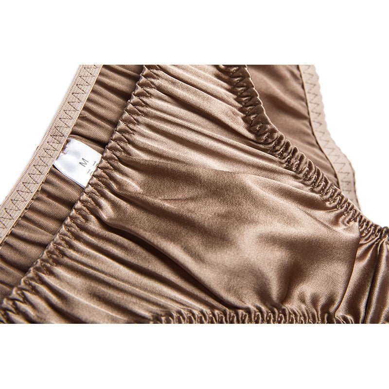 Brown Silk Low Waist Thong G String Sexy Underwear - TeaseFashion