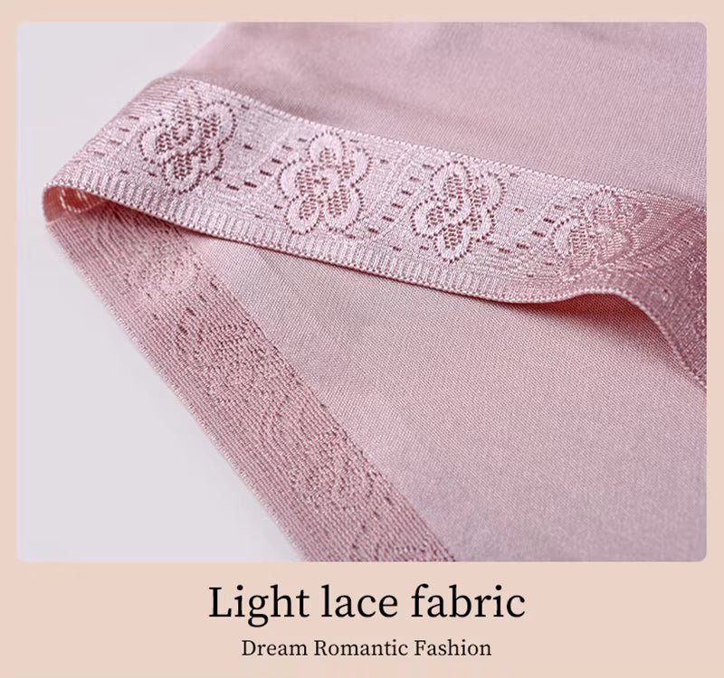 Camel Lace Panties Sexy Breathable Mid Waist Briefs Seamless Silk Underwear - TeaseFashion