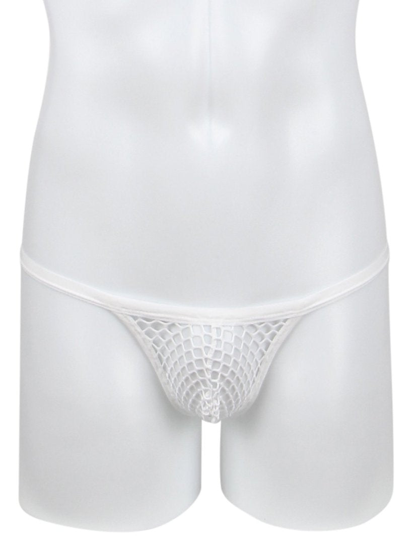 White Sexy Men's Fishnet Thong