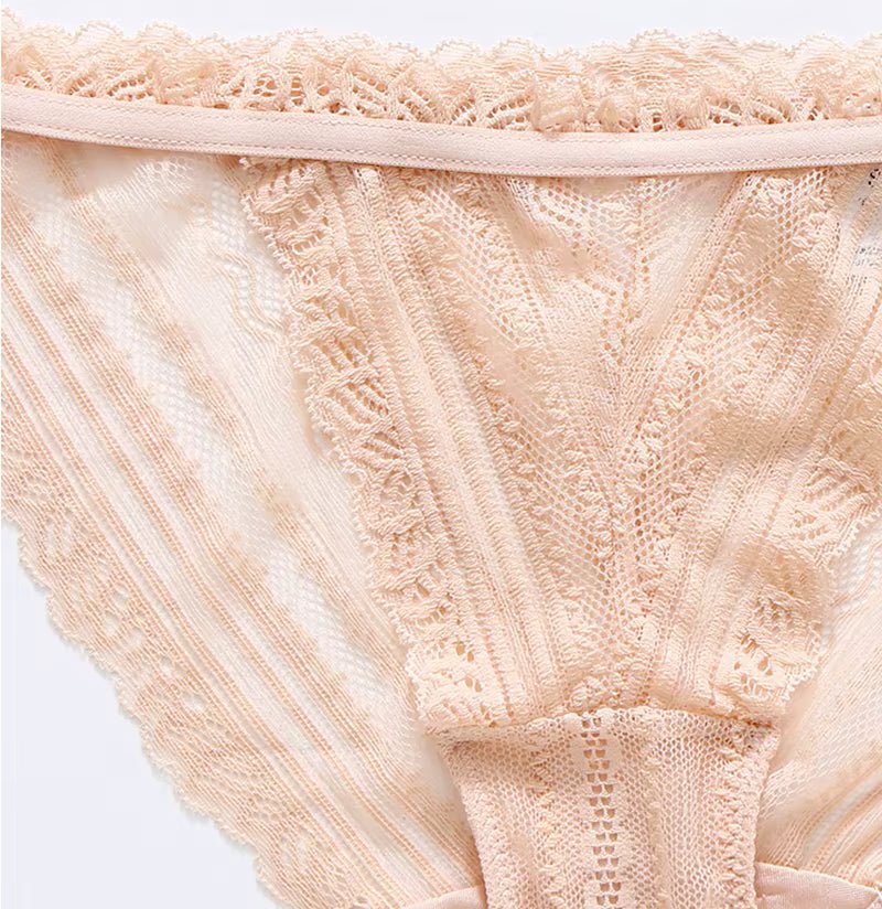 Green Low Waist Transparent Hollow Out Seamless Underwear - TeaseFashion