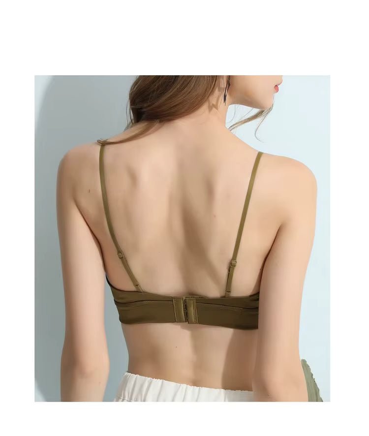 Green Wire Free Silk Underwear Bra - TeaseFashion