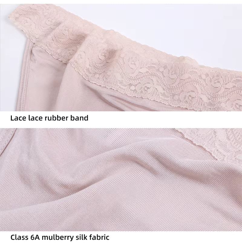 Ivory Modern Sexy Lace Silk Thong for Ultra - Soft Comfort and Seamless Elegant Fit - TeaseFashion