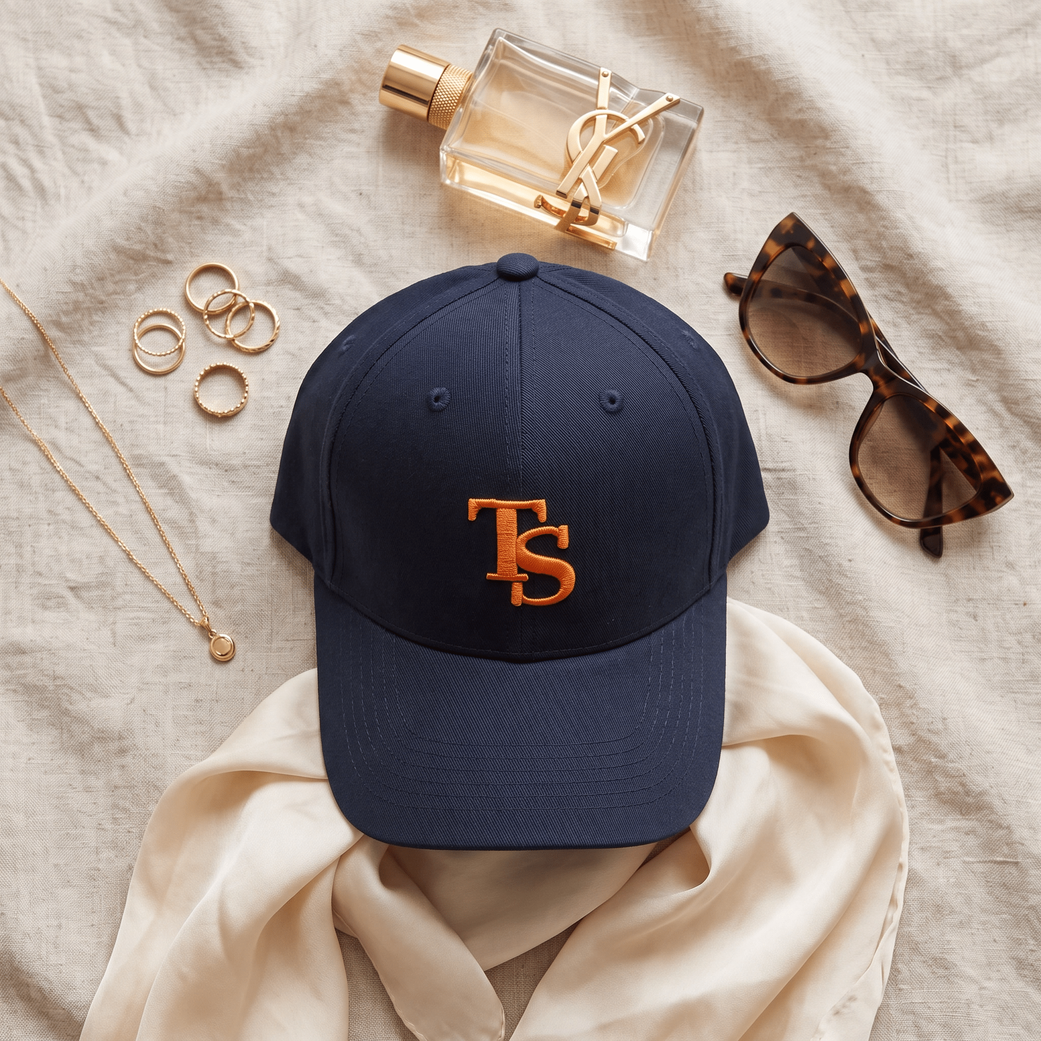 Navy TEASEFASHION Signature Cotton Twill Cap - TEASEFASHION