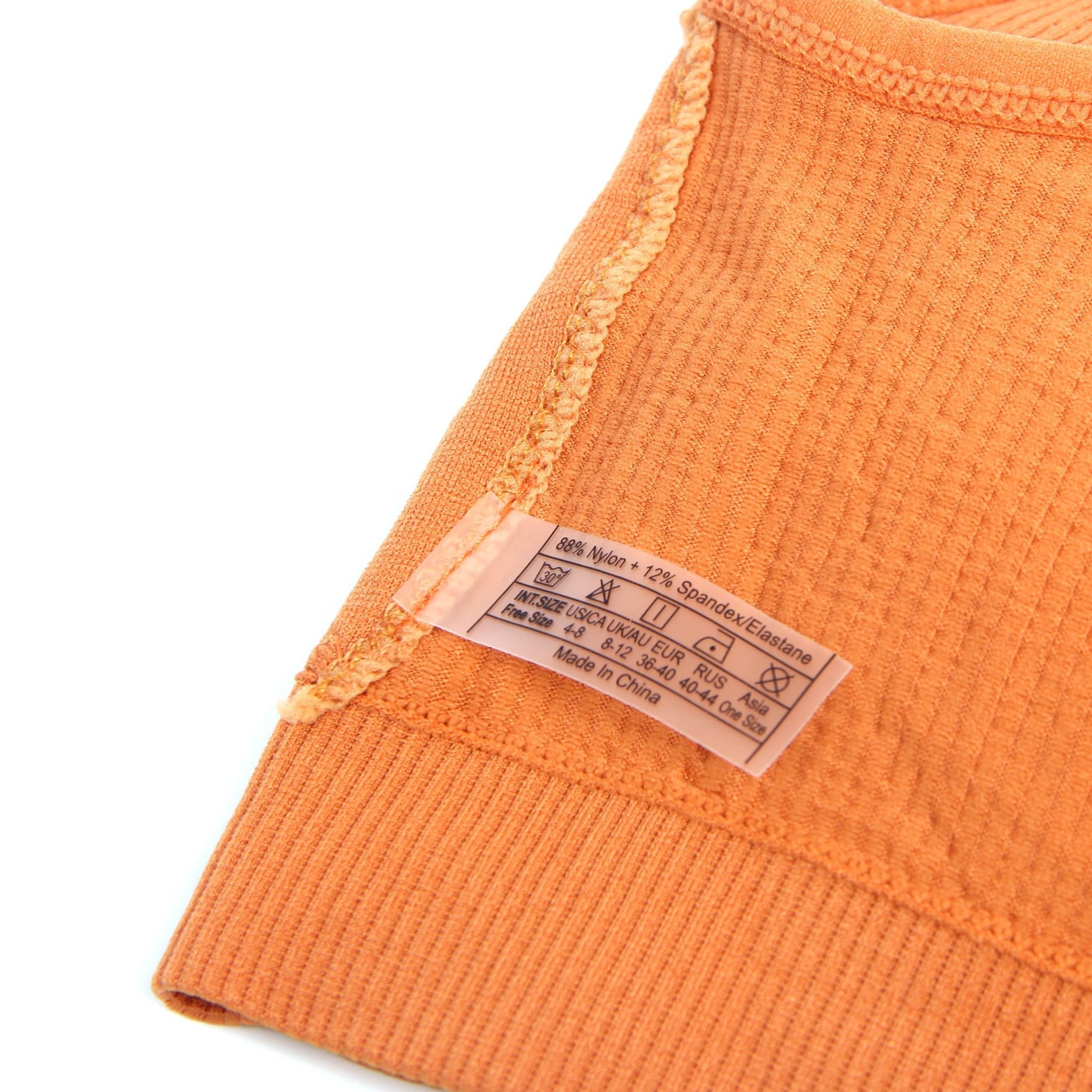 Orange Knitted Seamless Bra Set with Cut - Out & Heart Buckle - TeaseFashion