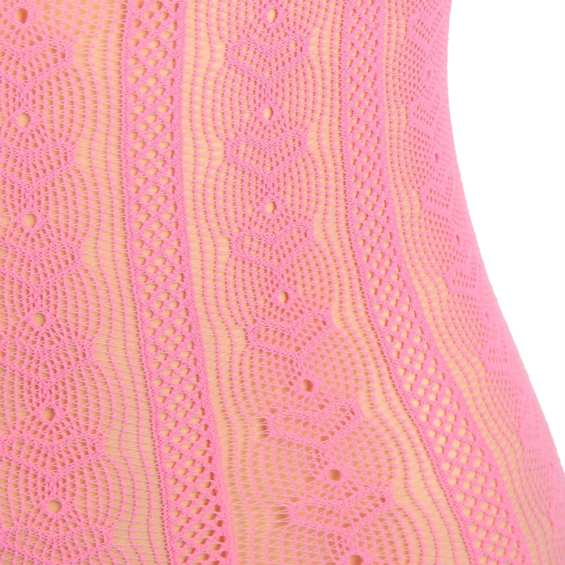 Pink Heart - Mesh Strapless Mini Skirt & Bow - Cuff Shawl Set - TeaseFashion