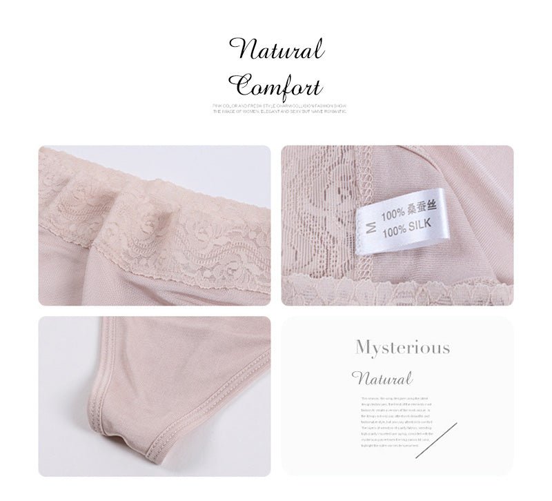 Pink Modern Sexy Lace Silk Thong for Ultra - Soft Comfort and Seamless Invisible Fit - TeaseFashion