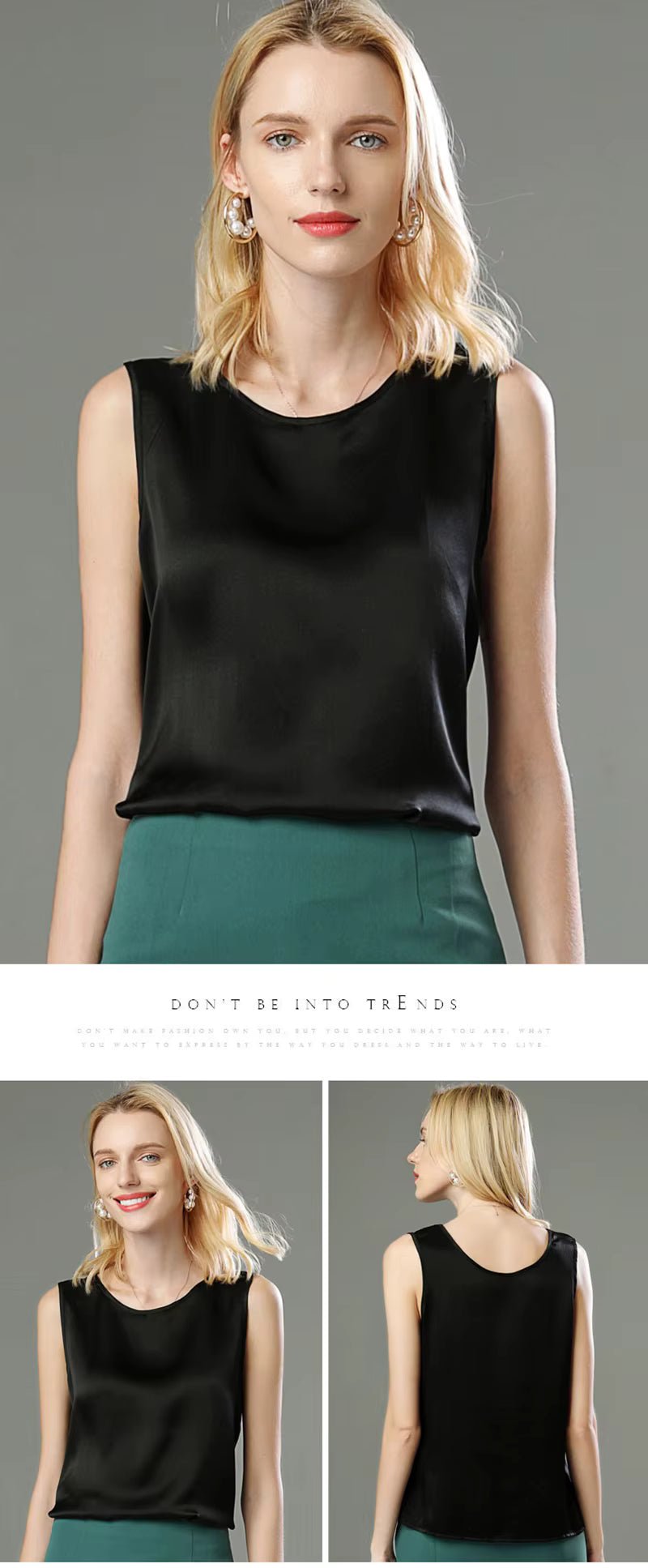 Pink Summer Bottom Shirt Solid Color Silk Vest - TeaseFashion