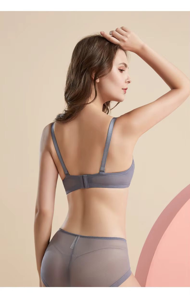 Purple Seamless Mesh Lace Bras for Women Thin Soft Silk Bra - TeaseFashion