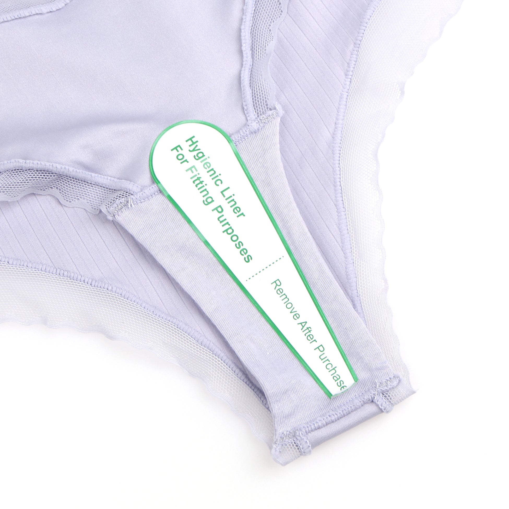 Purple Striped Brief with Mesh Front Panel & 3D Bow - TeaseFashion