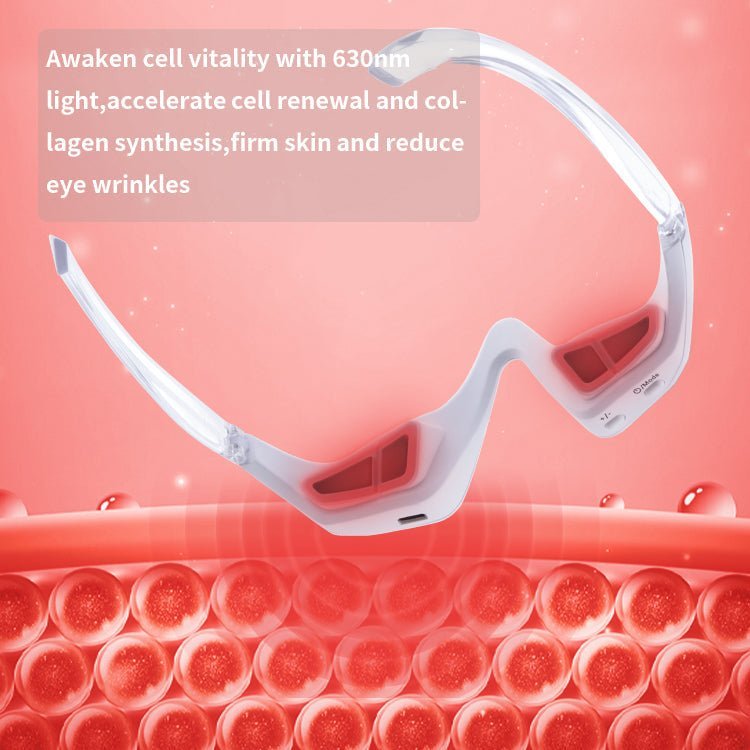 Reducing Dark Circles Eye Pods Massage Red Light Therapy Glasses Under Eye Massager for Puffiness Eye Bags with Microcurrent - TEASEFASHION