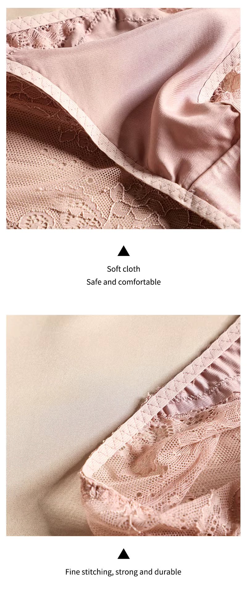 White French Elegant Lace Edge Floral Print Silk Brief for Soft Comfort and Feminine Everyday Luxury - TeaseFashion