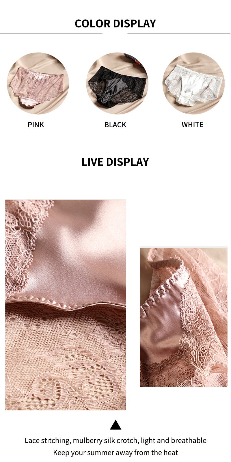 White French Elegant Lace Edge Floral Print Silk Brief for Soft Comfort and Feminine Everyday Luxury - TeaseFashion