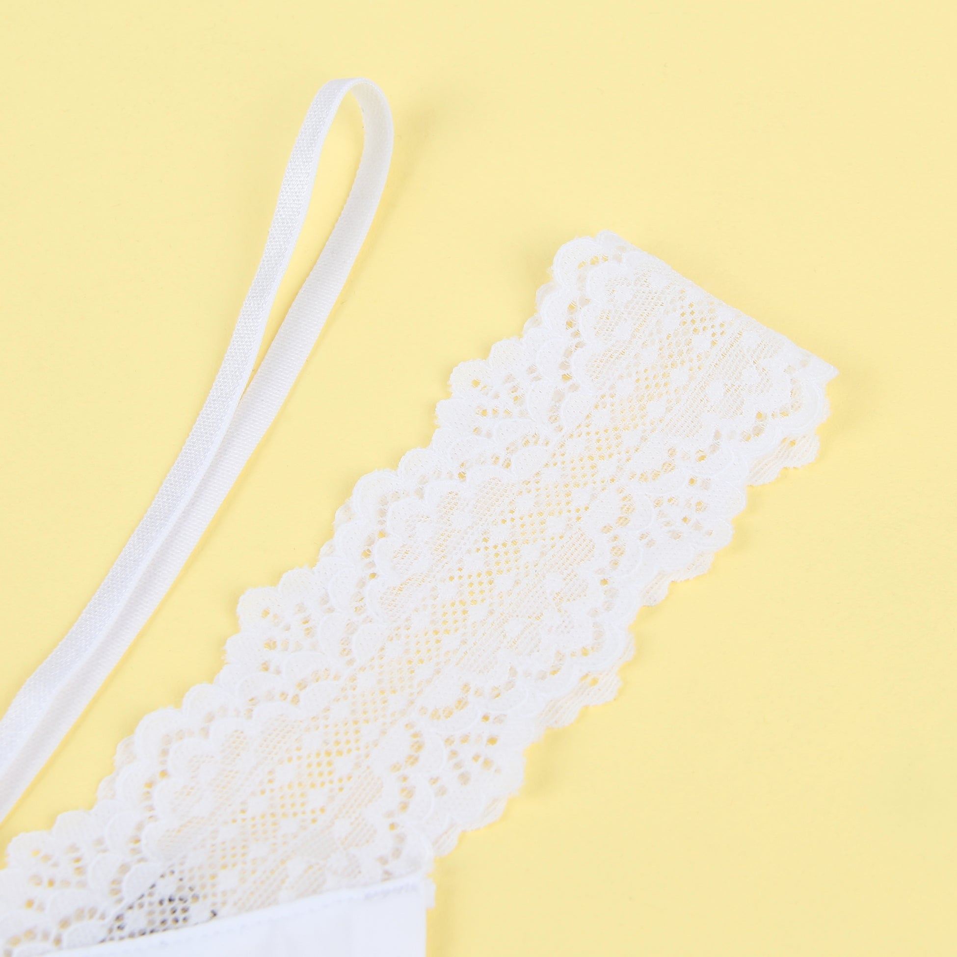 White Seamless Panty in Nylon Swim Fabric with Decorative Ring, Cotton Padding & Glued Hem - TeaseFashion
