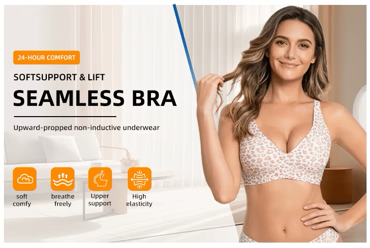 Sujetador amarillo tipo gelatina sin aros para mujer, cómodo, con efecto push-up, sin costuras, con escote en V profundo en la espalda, para uso diario - TEASEFASHION