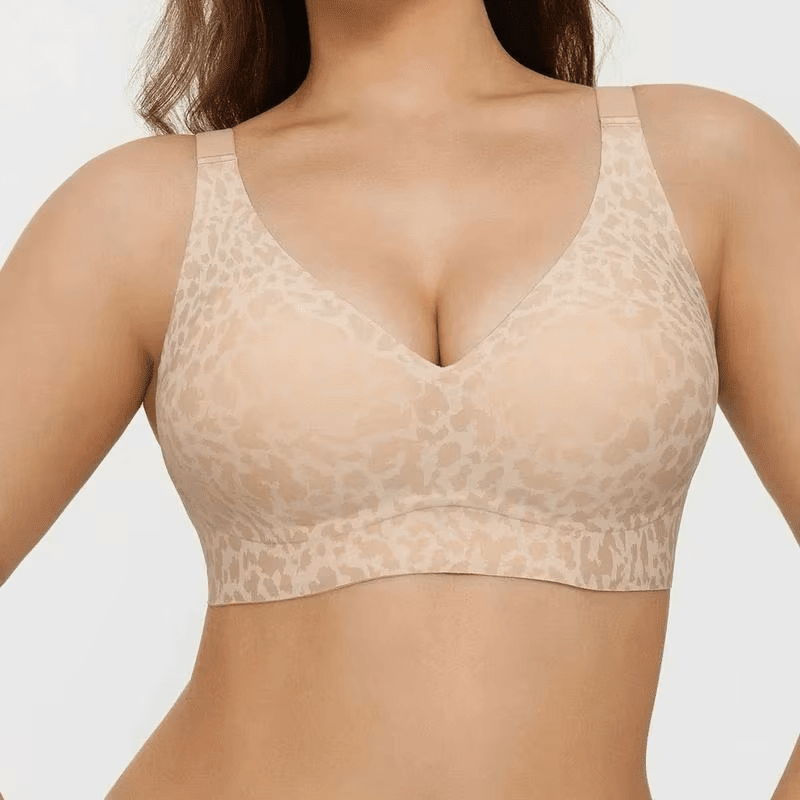 Yellow Jelly Bra Wireless Womens Comfortable Push up Bralettes Seamless Tshirts Deep V Back Closure Everyday Bras - TEASEFASHION